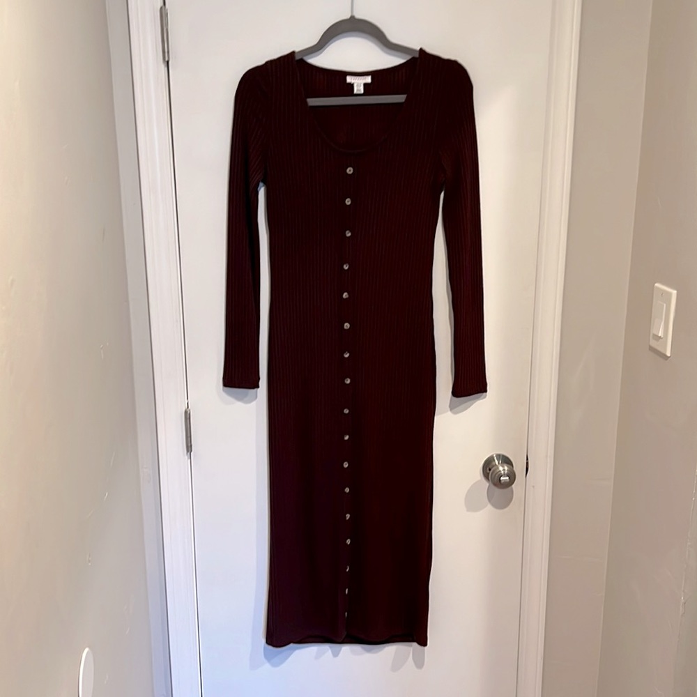 Top shop Burgundy midi dress